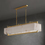 Solstice Alabaster Bar Chandelier with Gold & White Finish