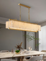 Solstice Alabaster Bar Chandelier with Gold & White Finish