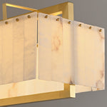 Solstice Alabaster Bar Chandelier with Gold & White Finish