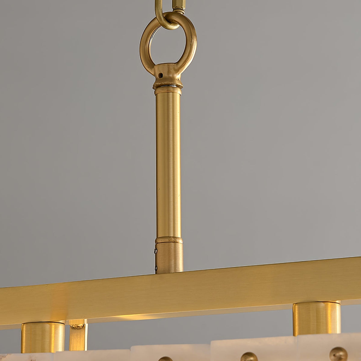 Solstice Alabaster Bar Chandelier with Gold & White Finish