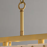 Solstice Alabaster Bar Chandelier with Gold & White Finish