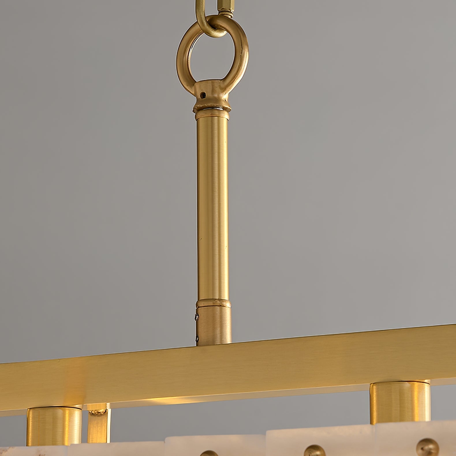 Solstice Alabaster Bar Chandelier with Gold & White Finish