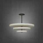 Ice Queen Alabaster Bronze & White LED Chandelier – Elegant 33‑Inch