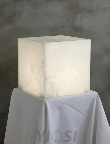 Alabaster Cubic Table Lamp