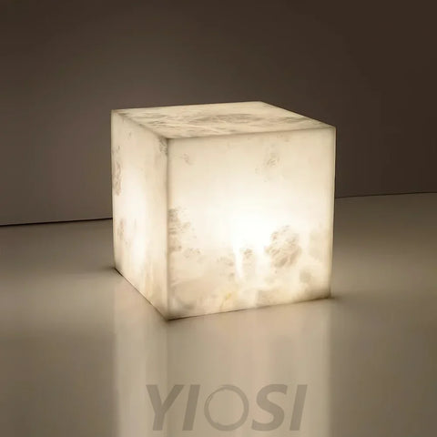 Alabaster Cubic Table Lamp