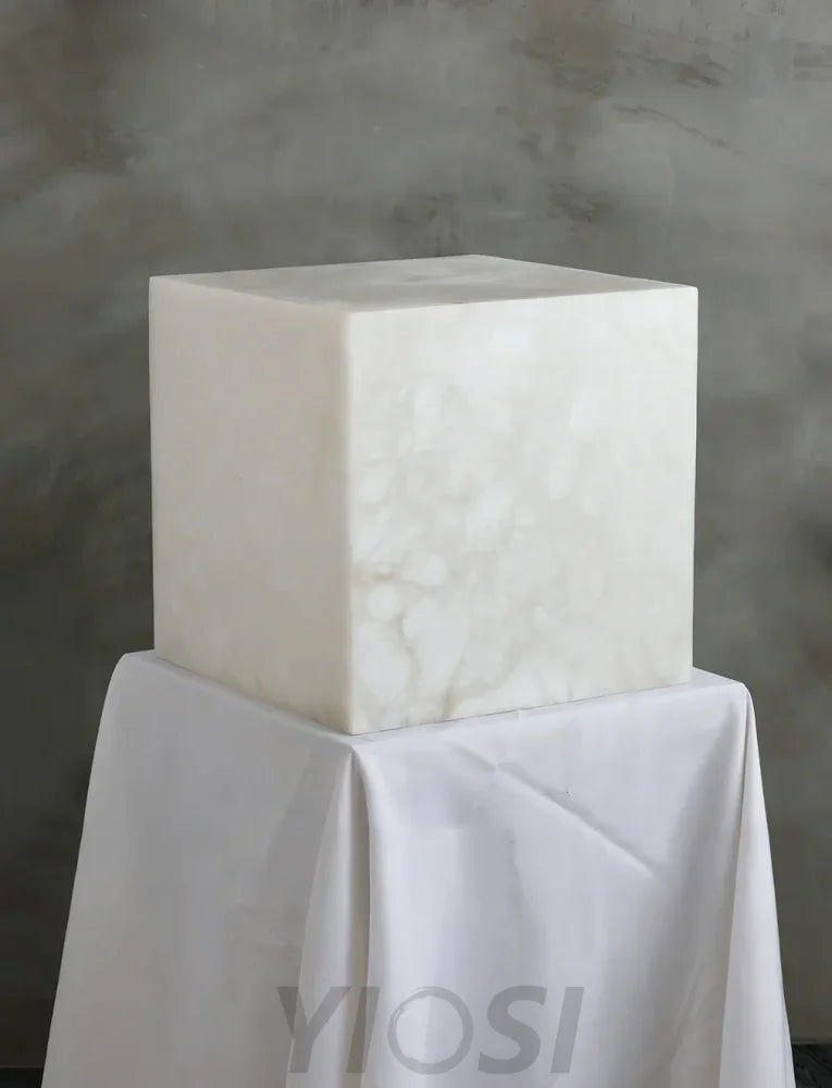 Alabaster Cubic Table Lamp