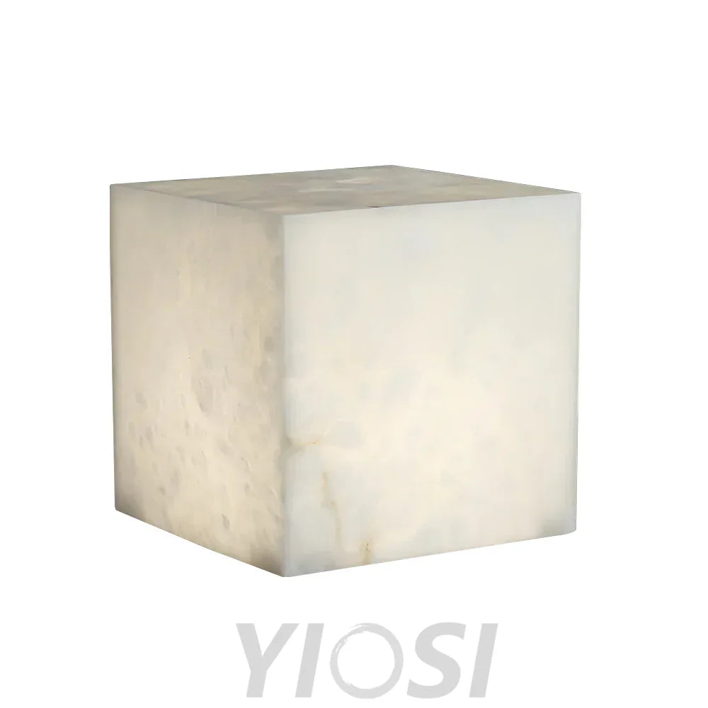 Alabaster Cubic Table Lamp