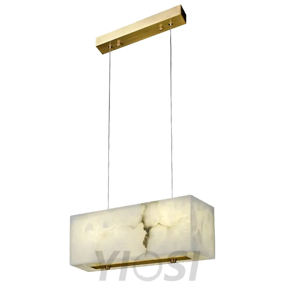 Alabaster Pendant Light Modern Brass Chandelier