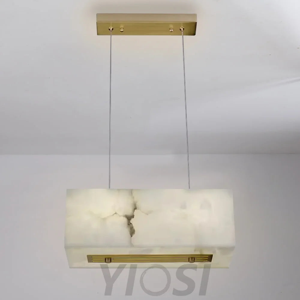 Alabaster Pendant Light Modern Brass Chandelier