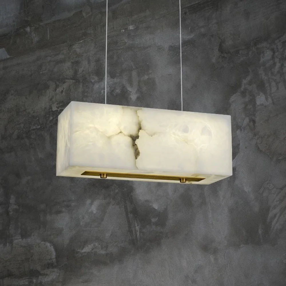 Alabaster Pendant Light Modern Brass Chandelier