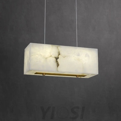 Alabaster Pendant Light Modern Brass Chandelier