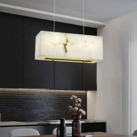 Alabaster Pendant Light Modern Brass Chandelier