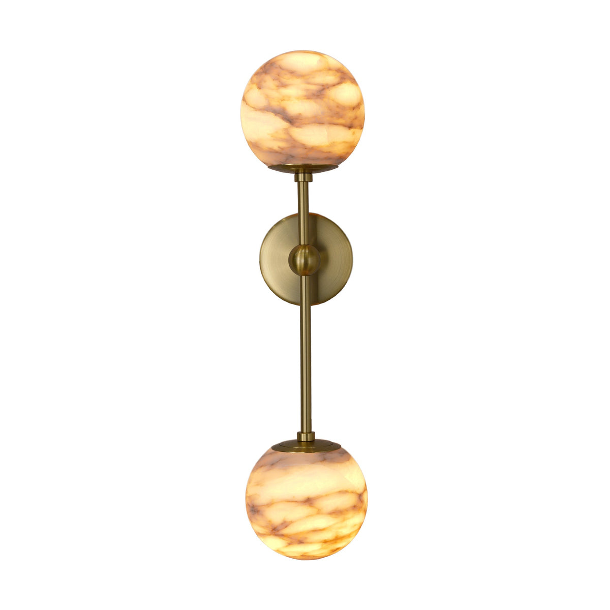 Alabaster Double Spherical Wall Lamp