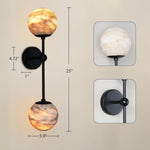 Alabaster Double Spherical Wall Lamp