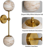 Alabaster Double Spherical Wall Lamp