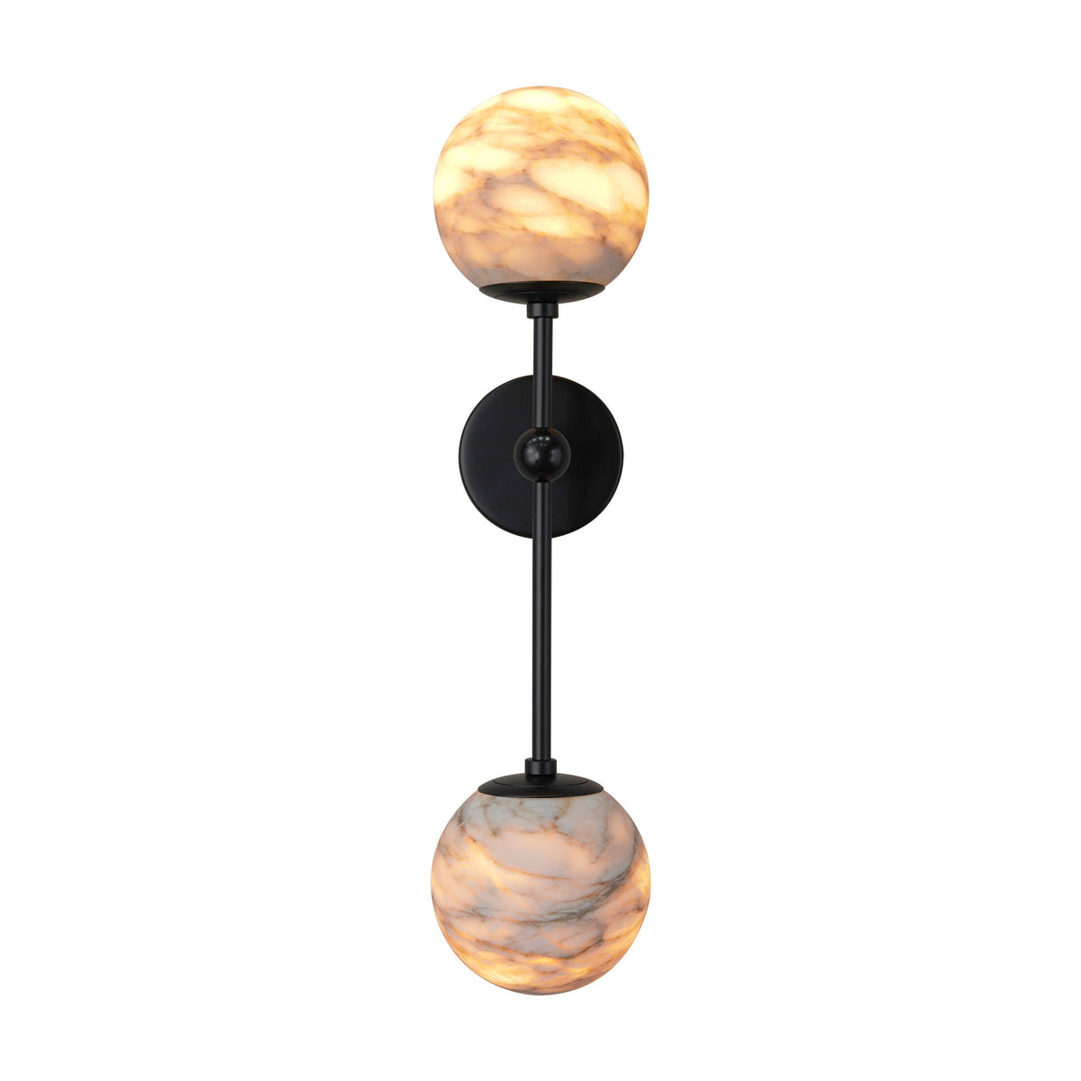 Alabaster Double Spherical Wall Lamp