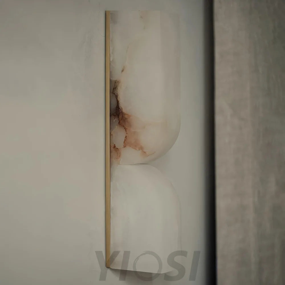 Alabaster Essence Wall Sconce L - Alabaster, Alabaster Wall Lamp-1-Yiosilamp