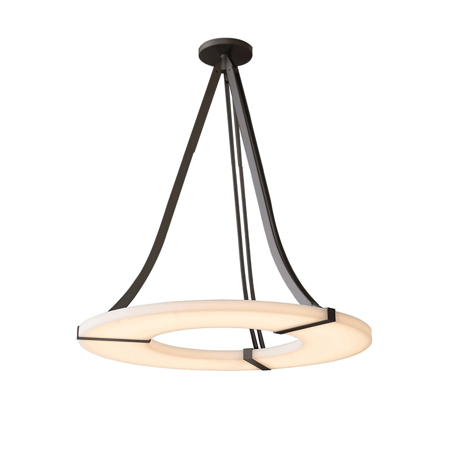 Alabaster Halo Pendant Light – Black & White LED Chandelier