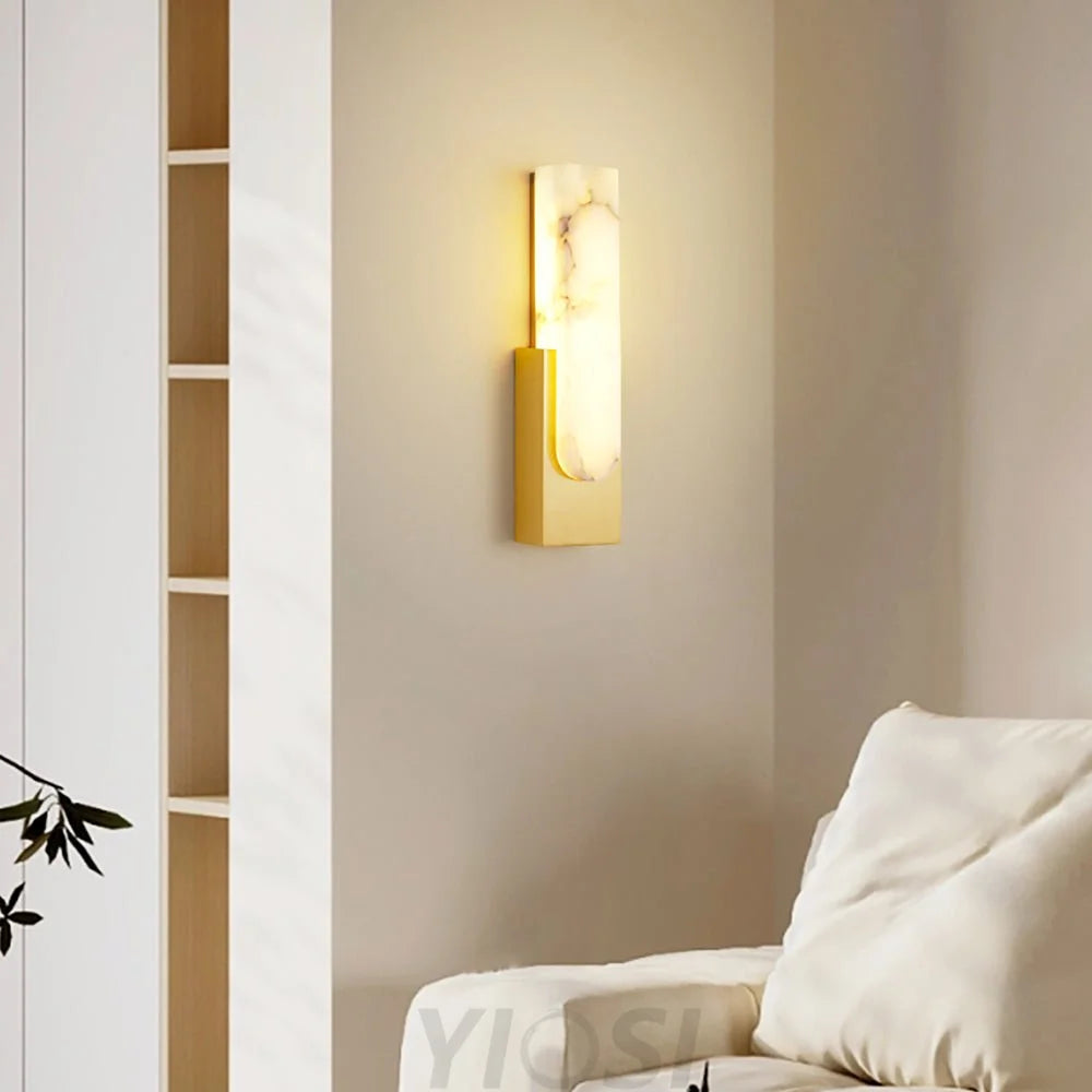 Agatha Alabaster LED Wall Lamp – Copper, Black, White Finish