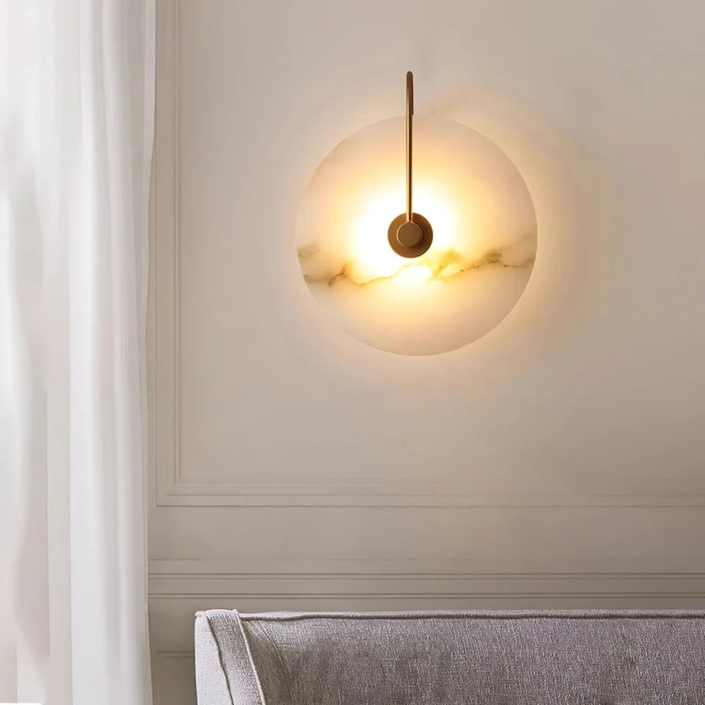 Vakkerlight Alabaster LED Wall Lamp with Gold Black Finish