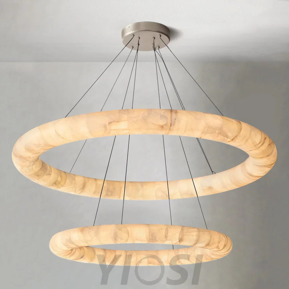 Alabaster Lisse 2 Tier Round Chandelier 61 Chandelier