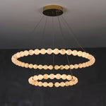 Vakkerlight Alabaster Orb Ring Chandelier – Gold White, 23.6"‑39.4" Diameters