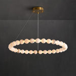 Vakkerlight Alabaster Orb Ring Chandelier – Gold White, 23.6"‑39.4" Diameters
