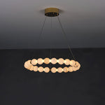 Vakkerlight Alabaster Orb Ring Chandelier – Gold White, 23.6"‑39.4" Diameters