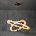 Vakkerlight Alabaster Orb Ring Chandelier – Gold White, 23.6"‑39.4" Diameters