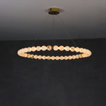 Vakkerlight Alabaster Orb Ring Chandelier – Gold White, 23.6"‑39.4" Diameters