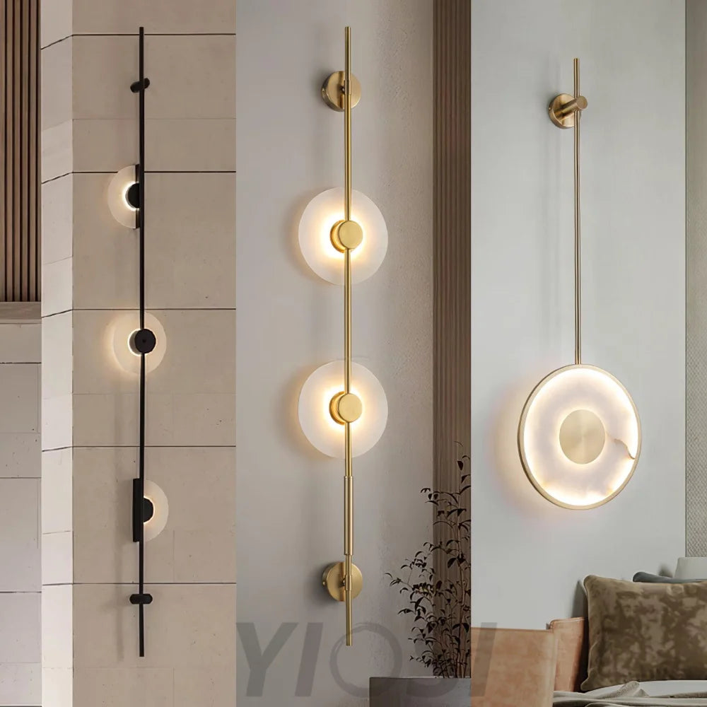 Alabaster Orb Vertical Wall Sconce - Yiosilamp