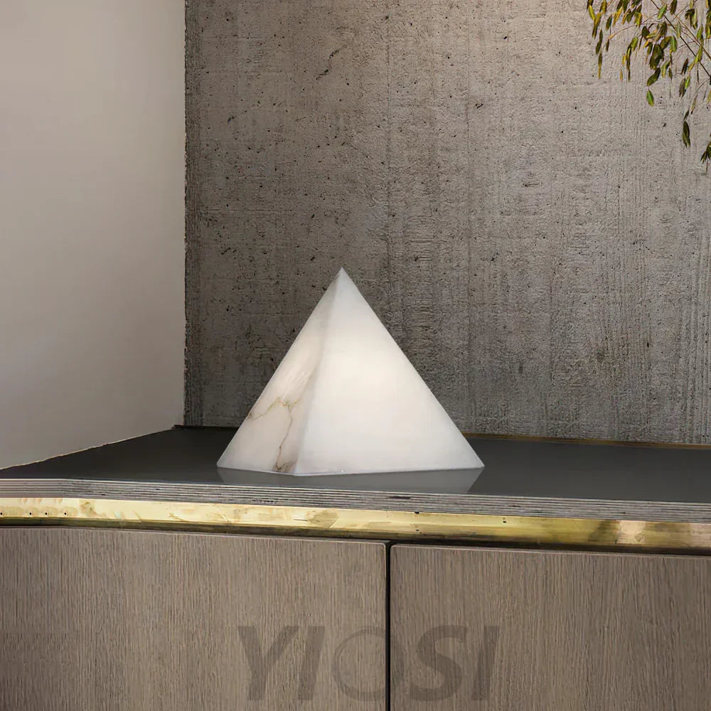 Alabaster Pyramid Table Lamp