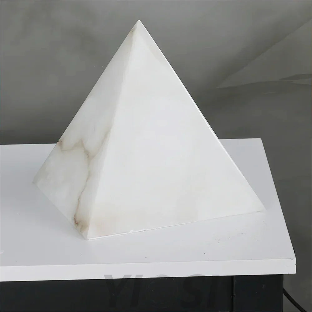 Alabaster Pyramid Table Lamp