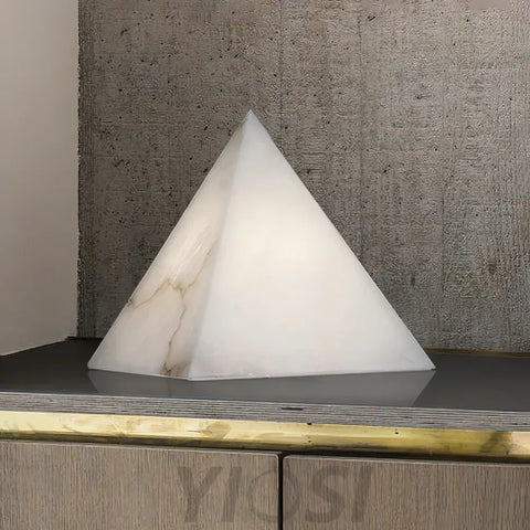 Alabaster Pyramid Table Lamp