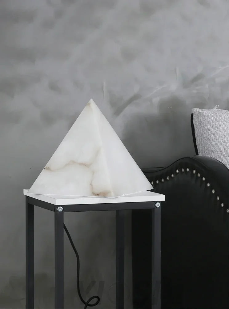 Alabaster Pyramid Table Lamp