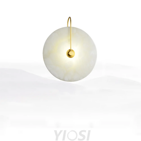 Alabaster Round Bedroom Bedside Wall Sconce Light Fixtures