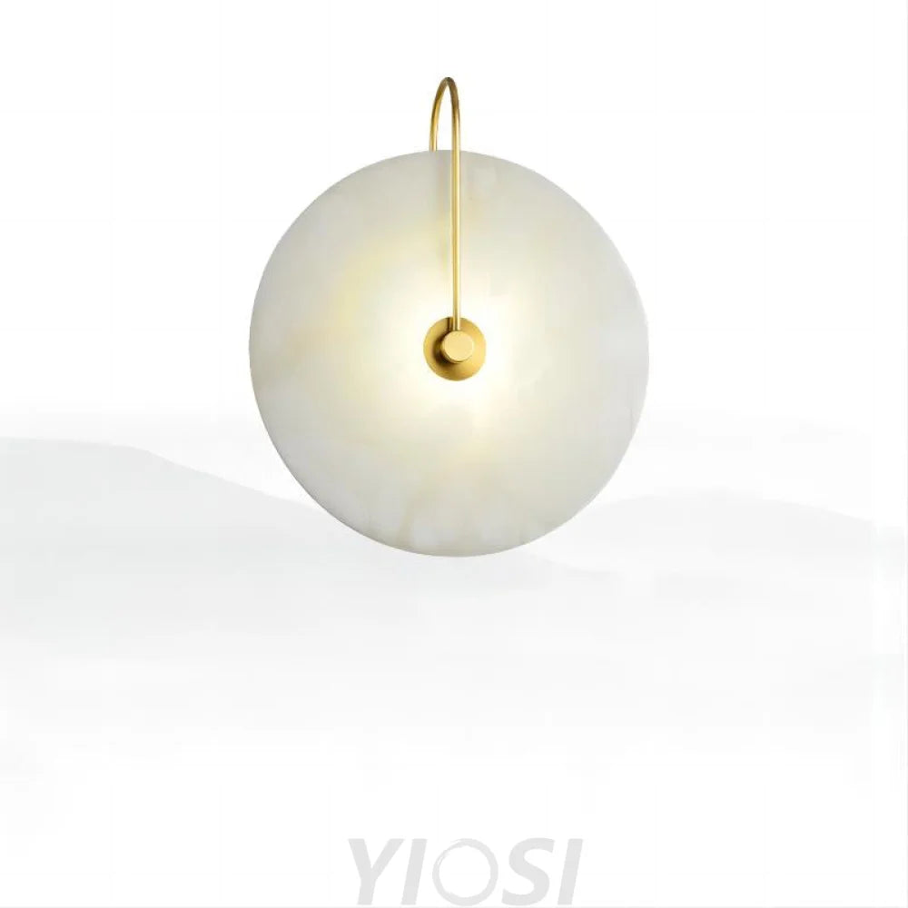 Alabaster Round Bedroom Bedside Wall Sconce Small Light Fixtures