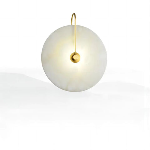 Alabaster Round Bedroom Bedside Wall Sconce Small Light Fixtures