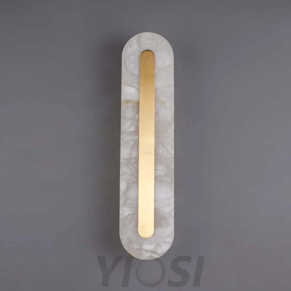 Alabaster Rounded Wall Sconce - Alabaster, Alabaster Wall Lamp-1-Yiosilamp