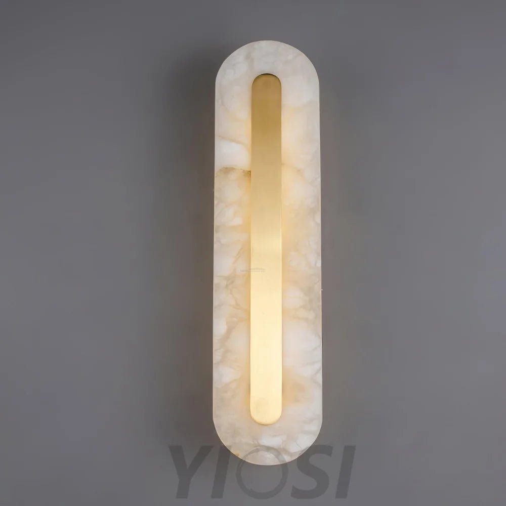 Alabaster Rounded Wall Sconce - Alabaster, Alabaster Wall Lamp-1-Yiosilamp