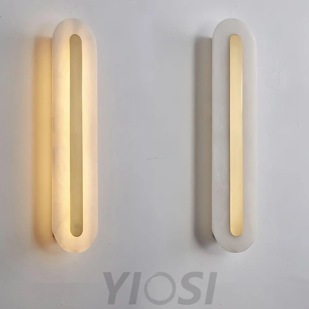 Alabaster Rounded Wall Sconce - Alabaster, Alabaster Wall Lamp-1-Yiosilamp