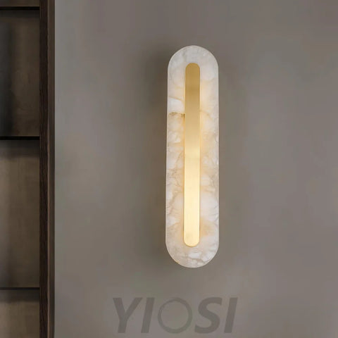 Alabaster Rounded Wall Sconce - Alabaster, Alabaster Wall Lamp-1-Yiosilamp