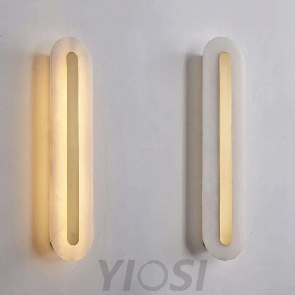 Alabaster Rounded Wall Sconce - Alabaster, Alabaster Wall Lamp-1-Yiosilamp