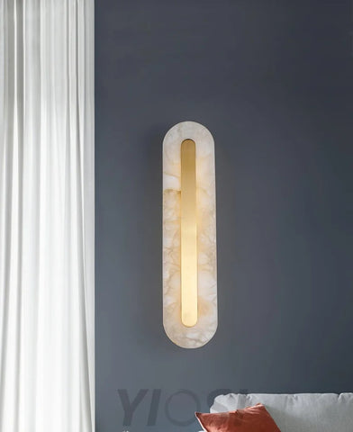 Alabaster Rounded Wall Sconce - Alabaster, Alabaster Wall Lamp-1-Yiosilamp