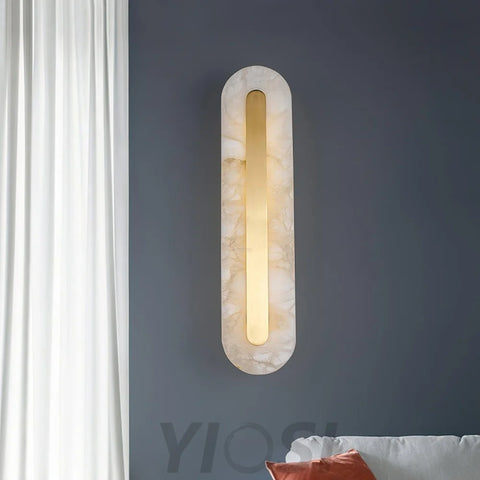 Alabaster Rounded Wall Sconce - Alabaster, Alabaster Wall Lamp-1-Yiosilamp