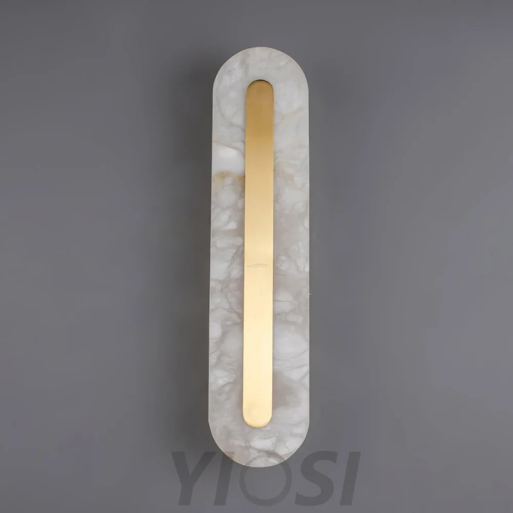 Alabaster Rounded Wall Sconce - Alabaster, Alabaster Wall Lamp-1-Yiosilamp