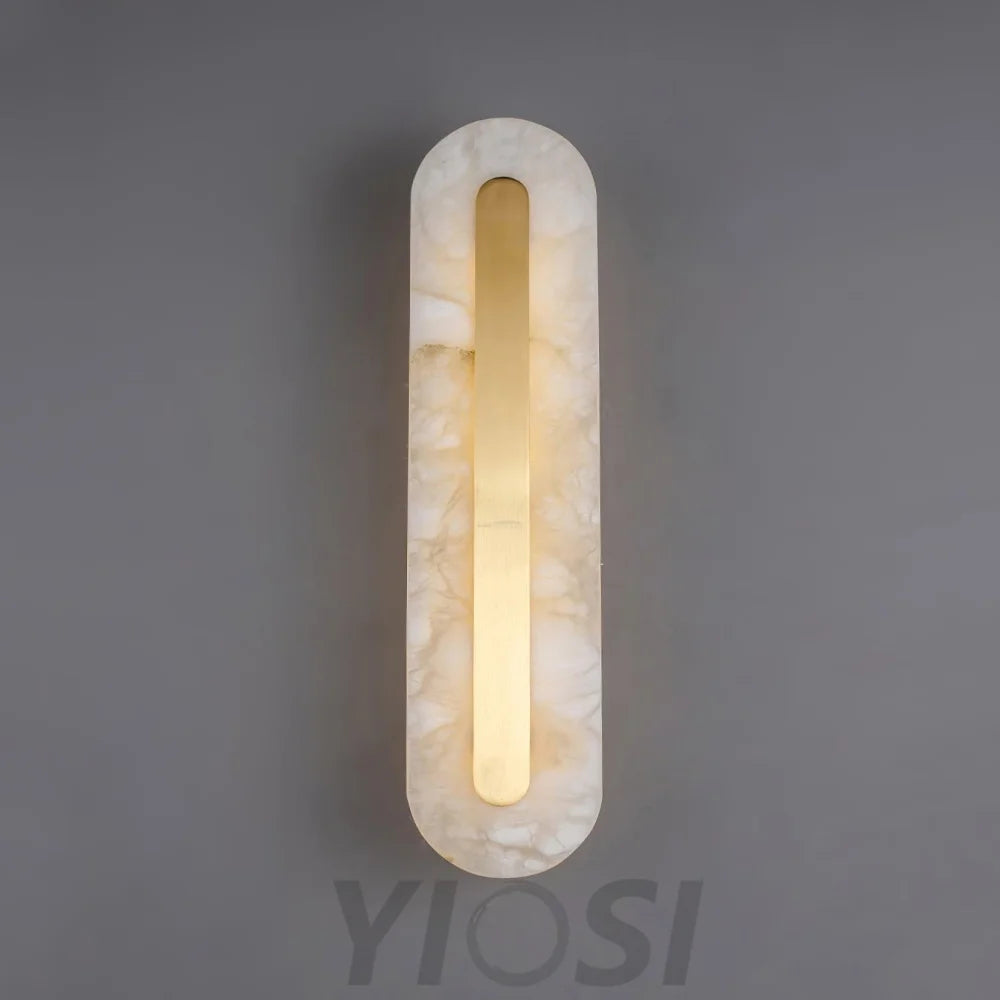 Alabaster Rounded Wall Sconce - Alabaster, Alabaster Wall Lamp-1-Yiosilamp