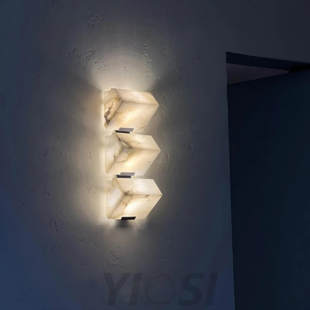 Alabaster Staircase Wall Sconce - Alabaster, Alabaster Wall Lamp-1-Yiosilamp