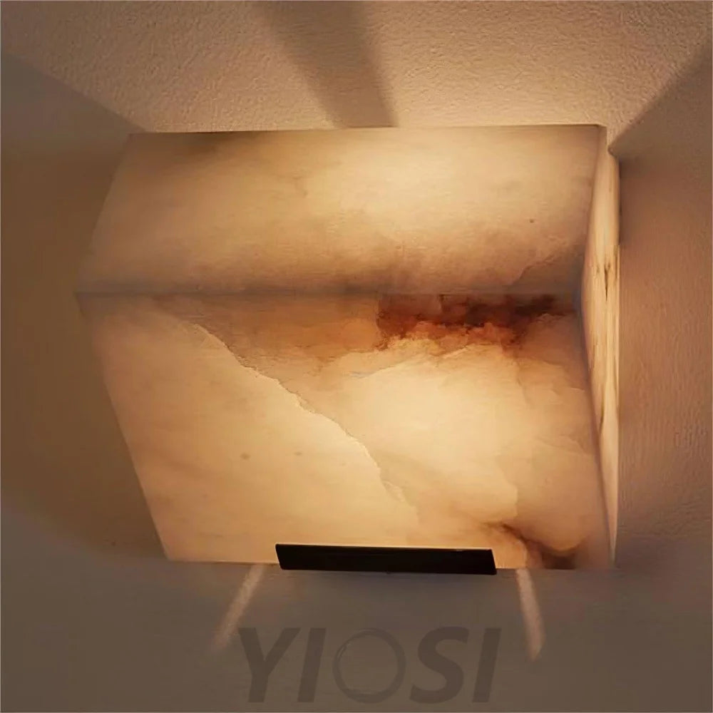 Alabaster Staircase Wall Sconce - Alabaster, Alabaster Wall Lamp-1-Yiosilamp