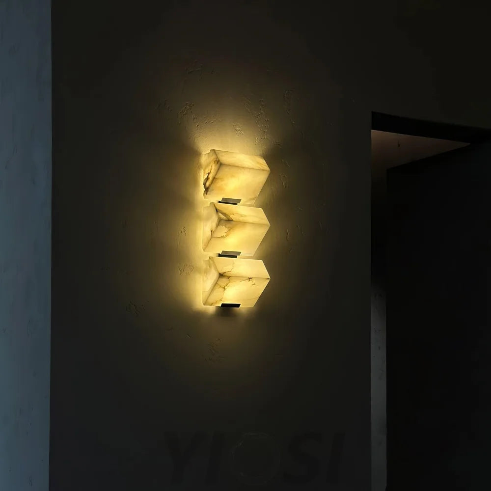 Alabaster Staircase Wall Sconce - Alabaster, Alabaster Wall Lamp-1-Yiosilamp